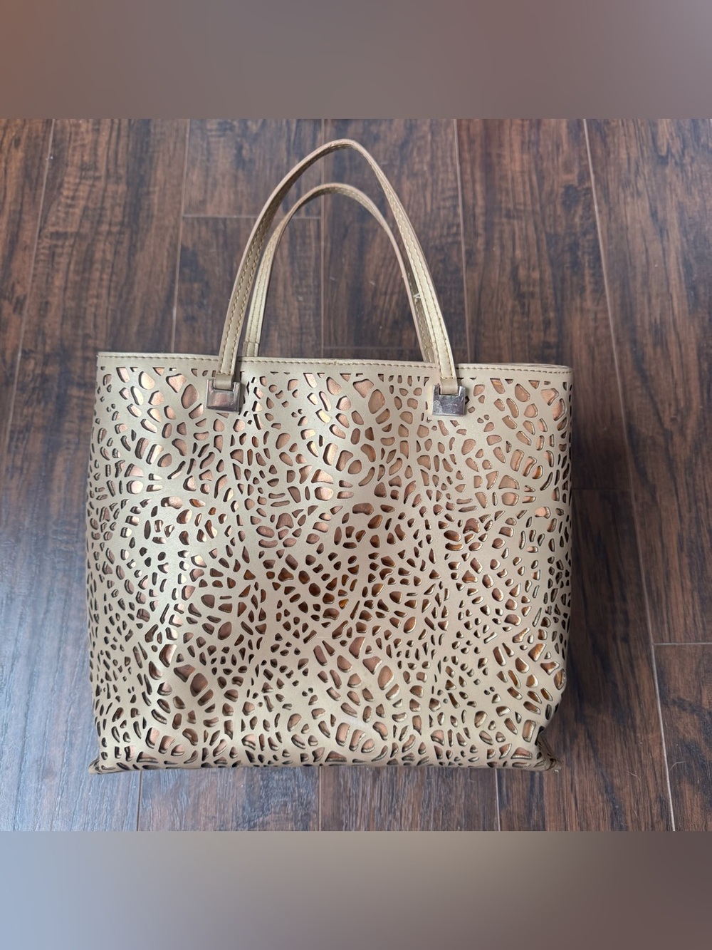 Ivanka Trump Gold Laser Cut Julia Tote Bag